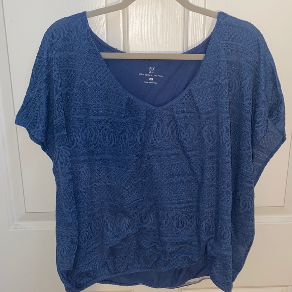 NY&C Lace Open Sleeve Top